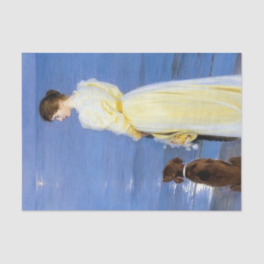 Kroyer – アーティストの妻と犬の海岸 薄葉紙 (正面)