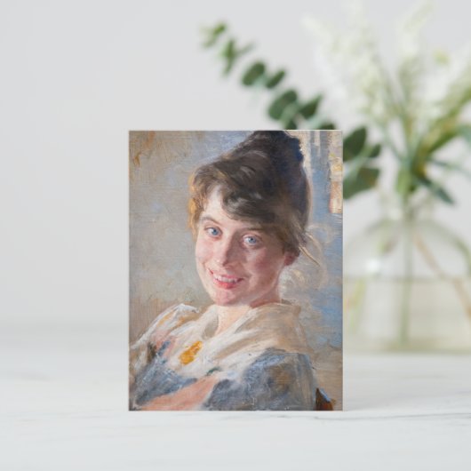 Kroyer – アーティストの妻マリーのポートレート ポストカード (スタンド正面)