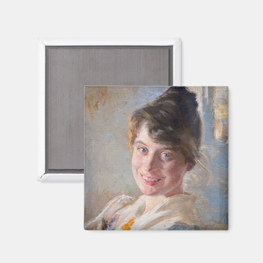 Kroyer – アーティストの妻マリーのポートレート マグネット (正面/裏面)
