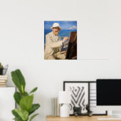 Kroyer – セルフポートレイトアットスケーゲンビーチ ポスター (ホームオフィス)