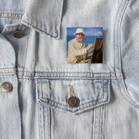 Kroyer – セルフポートレイトアットスケーゲンビーチ 缶バッジ (インサイチュ)