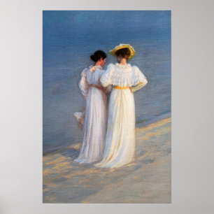 Kroyer – 夏の夕べオンSkagenビーチクローズアップ ポスター