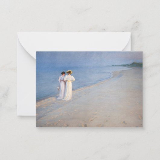 Kroyer – 夏の夕べオンSkagenビーチ ノートカード (正面)