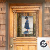 Kroyer -小さな女の子スタンドオンスコゲンビーチ ウィンドウサイン (ホームデコレーション)