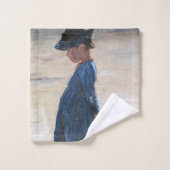 Kroyer -小さな女の子スタンドオンスコゲンビーチ バスタオルセット (ウォッシュタオル)