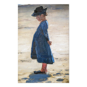 Kroyer -小さな女の子スタンドオンスコゲンビーチ フォトプリント