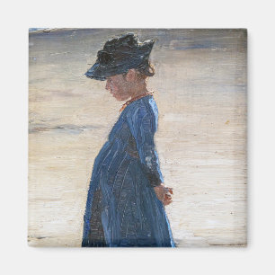 Kroyer -小さな女の子スタンドオンスコゲンビーチ マグネット