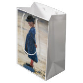 Kroyer -小さな女の子スタンドオンスコゲンビーチ ミディアムペーパーバッグ (裏面アングル)