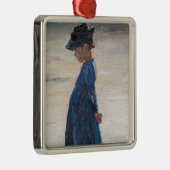 Kroyer -小さな女の子スタンドオンスコゲンビーチ メタルオーナメント (右)