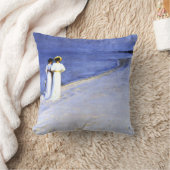 Kroyer - Summer Night on the Southビーチat Skagen クッション (ブランケット)