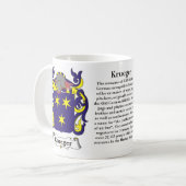 Krueger、起源、意味および頂上 コーヒーマグカップ (正面左)