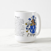 Kruger家族の紋章付き外衣 コーヒーマグカップ (正面右)