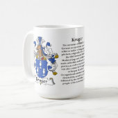 Kruger家族の紋章付き外衣 コーヒーマグカップ (正面左)