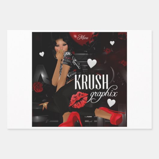 Krush Graphix by Ahsek Novel Gift Wrap 3 ラッピングペーパーシート (正面)