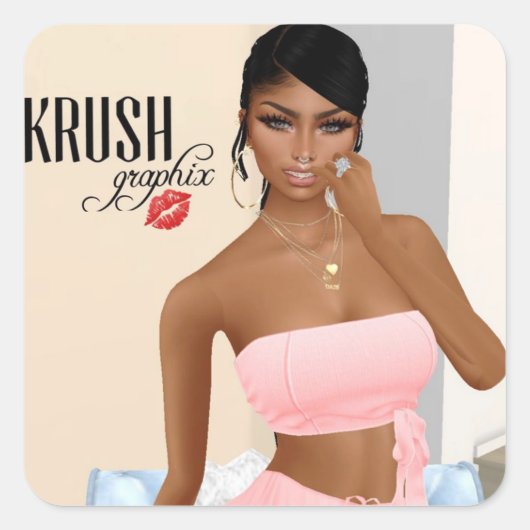 Krush Graphix by Ahsek Novel Stickers 33 スクエアシール (正面)