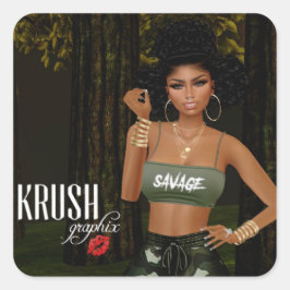 Krush Graphix by Ahsek Novel Stickers 41 スクエアシール