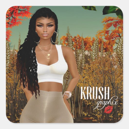 Krush Graphix by Ahsek Novel Stickers 42 スクエアシール (正面)