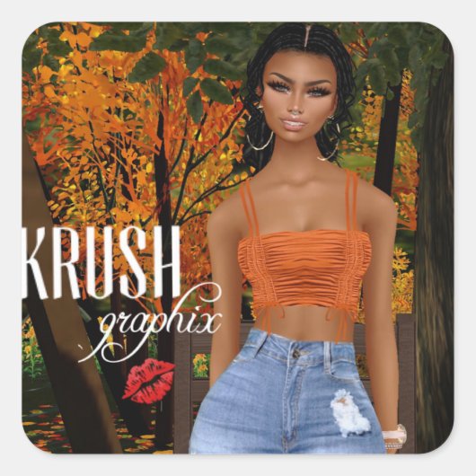 Krush Graphix by Ahsek Novel Stickers 43 スクエアシール (正面)