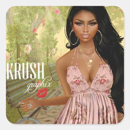 Krush Graphix by Ahsek Novel Stickers 54 スクエアシール (正面)