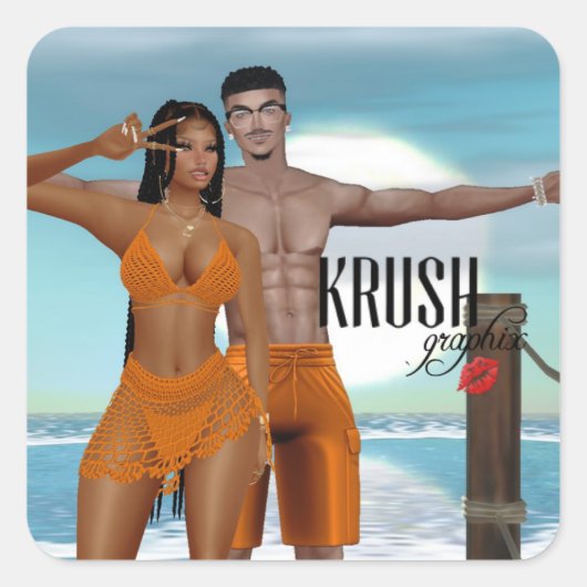 Krush Graphix by Ahsek Novel Stickers 63 スクエアシール (正面)