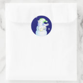 KRWかわいい漫画雪だるま休日 ラウンドシール (バッグ)