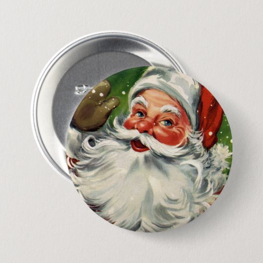 KRWのおもしろいのヴィンテージサンタクロース 缶バッジ (正面&裏面)