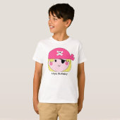 KRWのかわいいピンクの海賊カスタムのワイシャツ Tシャツ (正面フル)