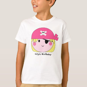 KRWのかわいいピンクの海賊カスタムのワイシャツ Tシャツ
