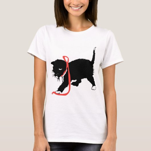 KRWのかわいい子ネコのタンクトップ Tシャツ (正面)