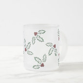 KRWのかわいらしいヒイラギによって曇らされるマグ フロストグラスマグカップ (正面右)