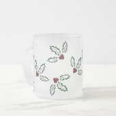 KRWのかわいらしいヒイラギによって曇らされるマグ フロストグラスマグカップ (正面左)