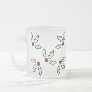 KRWのかわいらしいヒイラギによって曇らされるマグ フロストグラスマグカップ