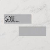 KRWのエレガントな原稿のモノグラムDのプロフィールカード スキニー名刺 (正面/裏面)