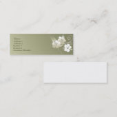 KRWのオリーブ色のエレガントな花のプロフィールカード スキニー名刺 (正面/裏面)