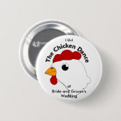 KRWのカスタムでおもしろいな鶏のダンスの結婚式 缶バッジ (正面&裏面)