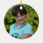 KRWのカスタムでかわいいティール（緑がかった色）の人魚の写真のオーナメント セラミックオーナメント (裏面)