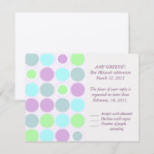 KRWのカスタムなモダンはバルミツワーの応答カードに斑点を付けます 出欠カード (正面/裏面)