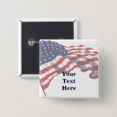 KRWのカスタムな文字の米国旗Pin 缶バッジ (正面&裏面)