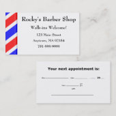 KRWのカスタムな理髪店のアポイントメント 予約カード (正面/裏面)