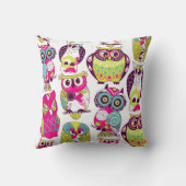 KRWのカラフルなフクロウの装飾の枕 クッション (裏面)