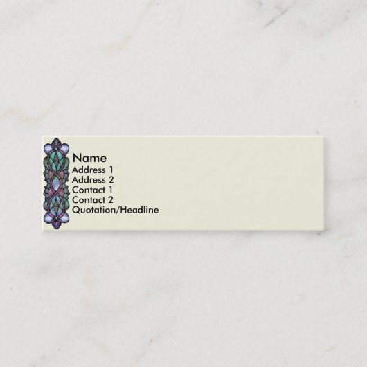 KRWのクリームのステンドグラスのボーダー スキニー名刺 (正面)