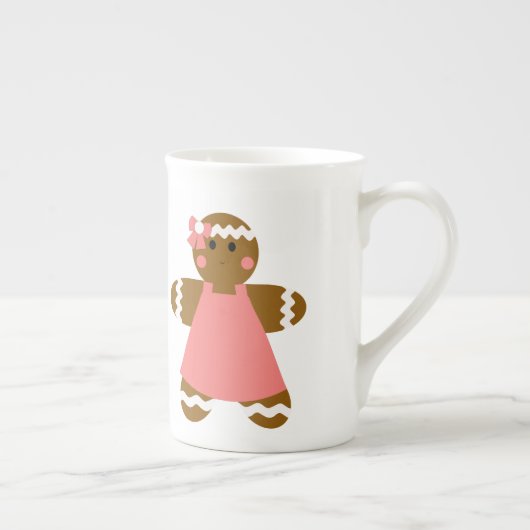 KRWのジンジャーブレッドの男の子および女の子の骨灰磁器のマグ ボーンチャイナマグカップ (右)