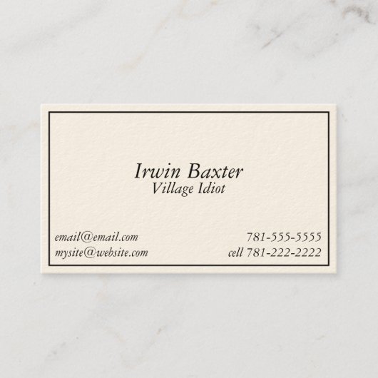 KRWのノベルティの冗談の村の馬鹿バスカード 名刺 (正面)