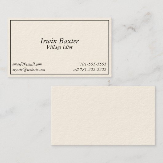 KRWのノベルティの冗談の村の馬鹿バスカード 名刺 (正面/裏面)