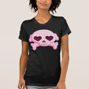 KRWのハートのどくろ印のピンク Tシャツ