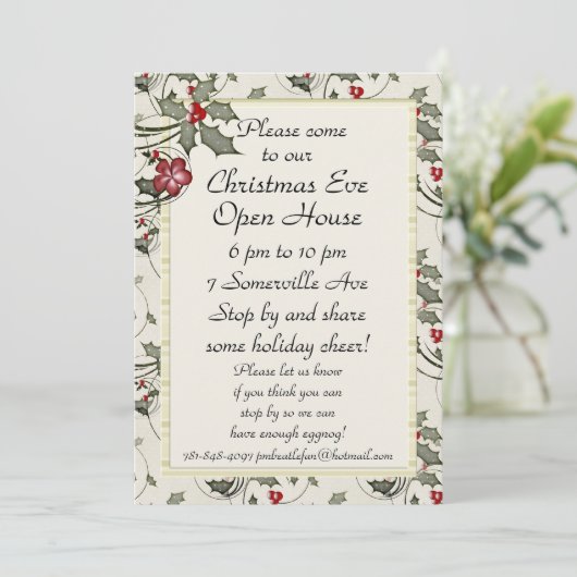 KRWのヒイラギの休日のカスタムのパーティの招待状 招待状 (スタンド正面)