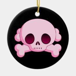 KRWのピンクのどくろ印のオーナメント セラミックオーナメント