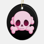 KRWのピンクのどくろ印のオーナメント セラミックオーナメント (左)
