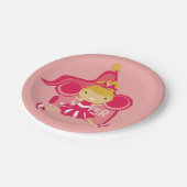 KRWのピンクのチアリーダーのパーティーの紙皿 ペーパープレート (アングル)