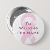 KRWのピンクのリボンのカスタムな歩く 缶バッジ (正面&裏面)